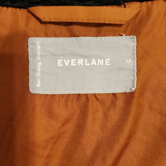 Used Everlane Medium The ReNew Fleece Bomber Jacket in Black - Picture 10 of 11